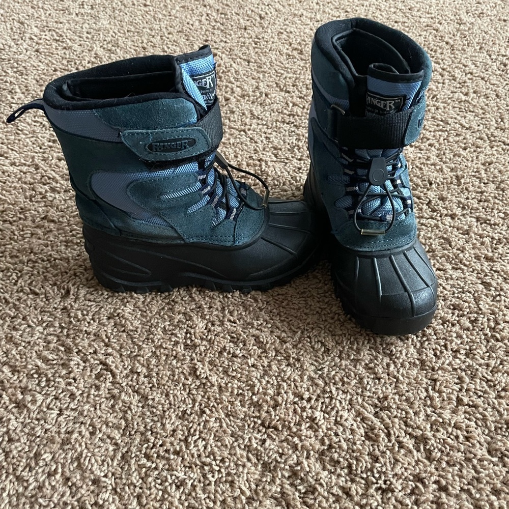 Youth Waterproof Winter Snow Boots - Blue/Black
